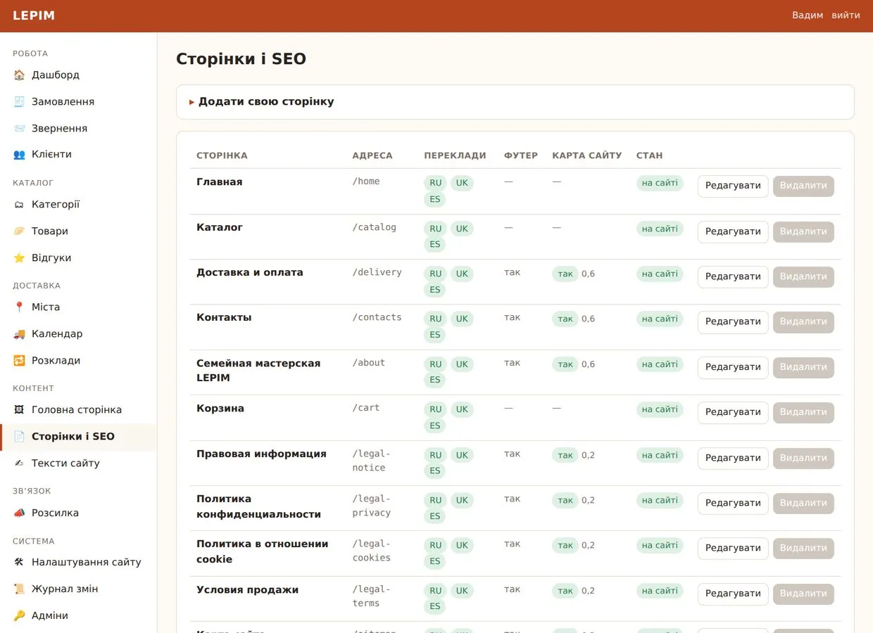 adm pages